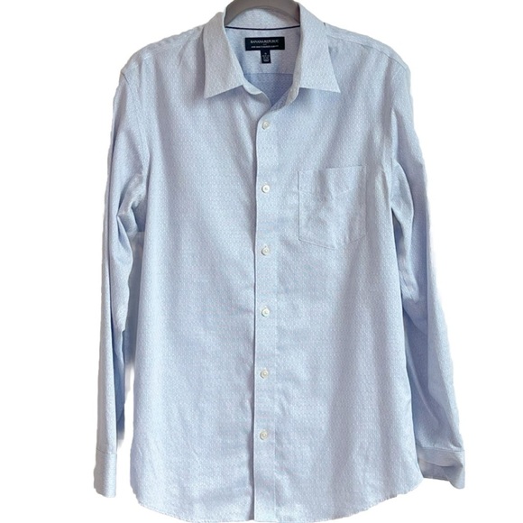 Banana Republic Men’s Long Sleeve Button Down Dress Shirt White Sz 15-15 1/2 M - Picture 1 of 7